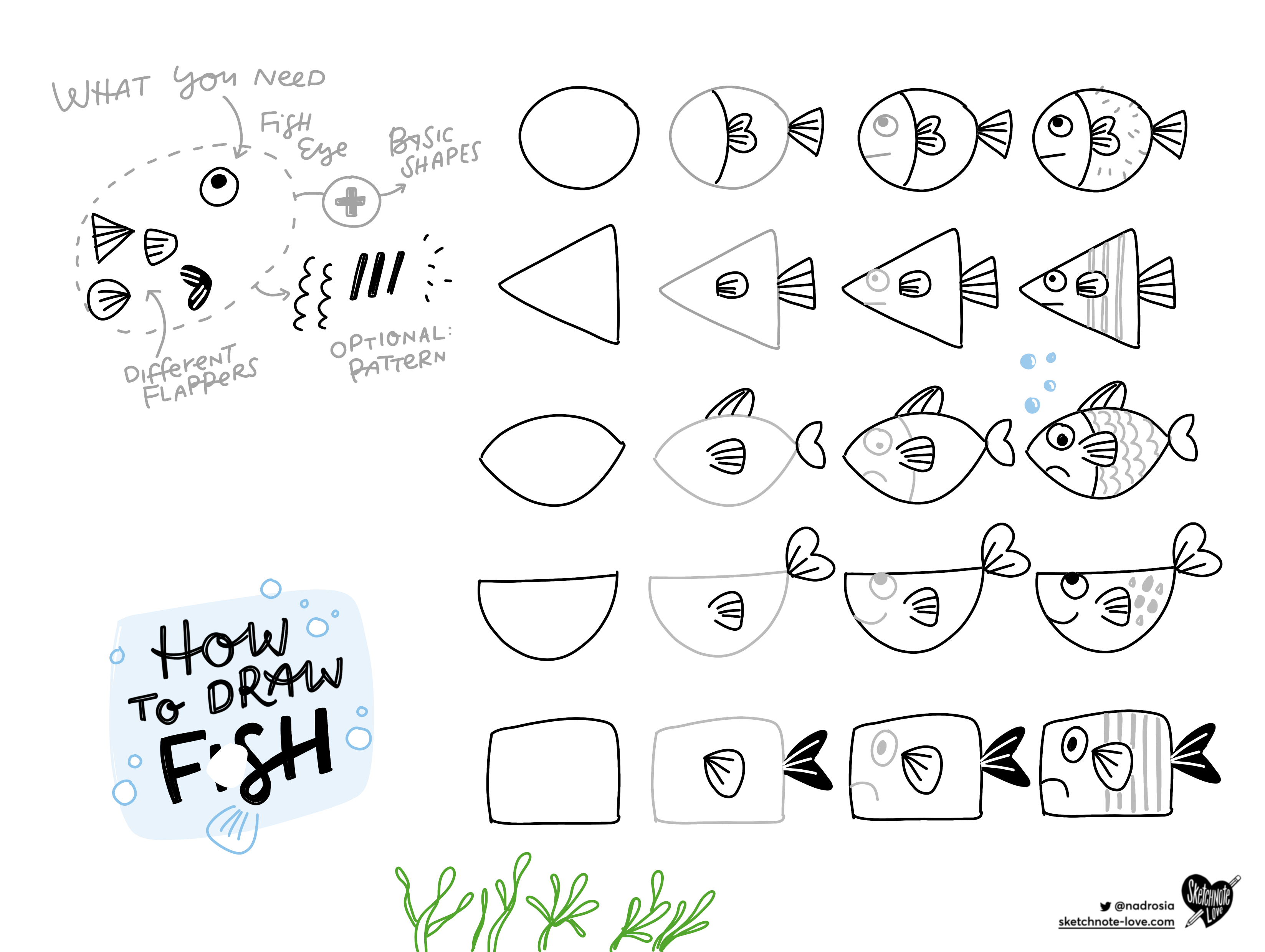 How to Draw a Fish Using Simple Shapes