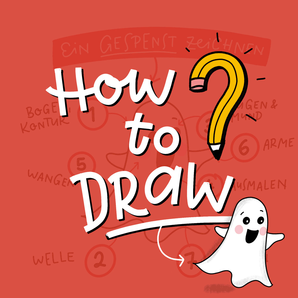 How to draw – Zeichenanleitung Gespenst