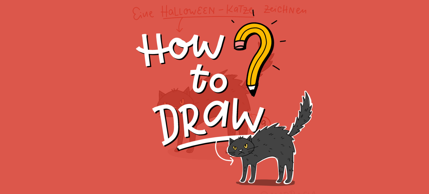 Katze zeichnen für Halloween