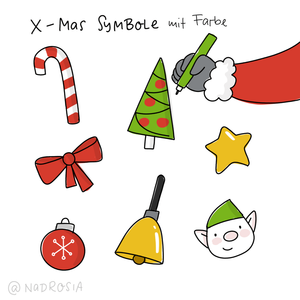 Die perfekten Weihnachtsfarben für Sketchnotes, Flipcharts und Co.