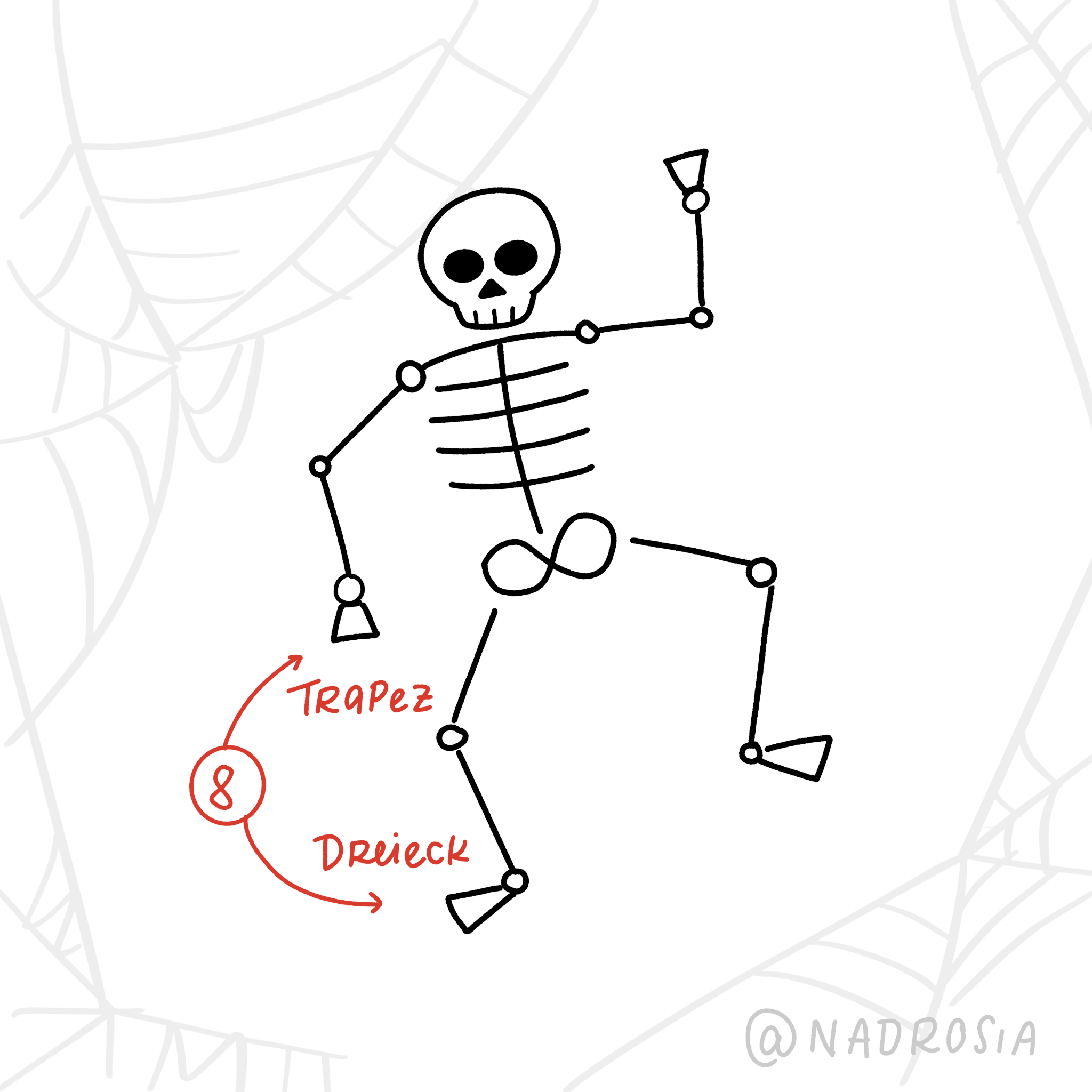 Ein Skelett zeichnen für  Halloween