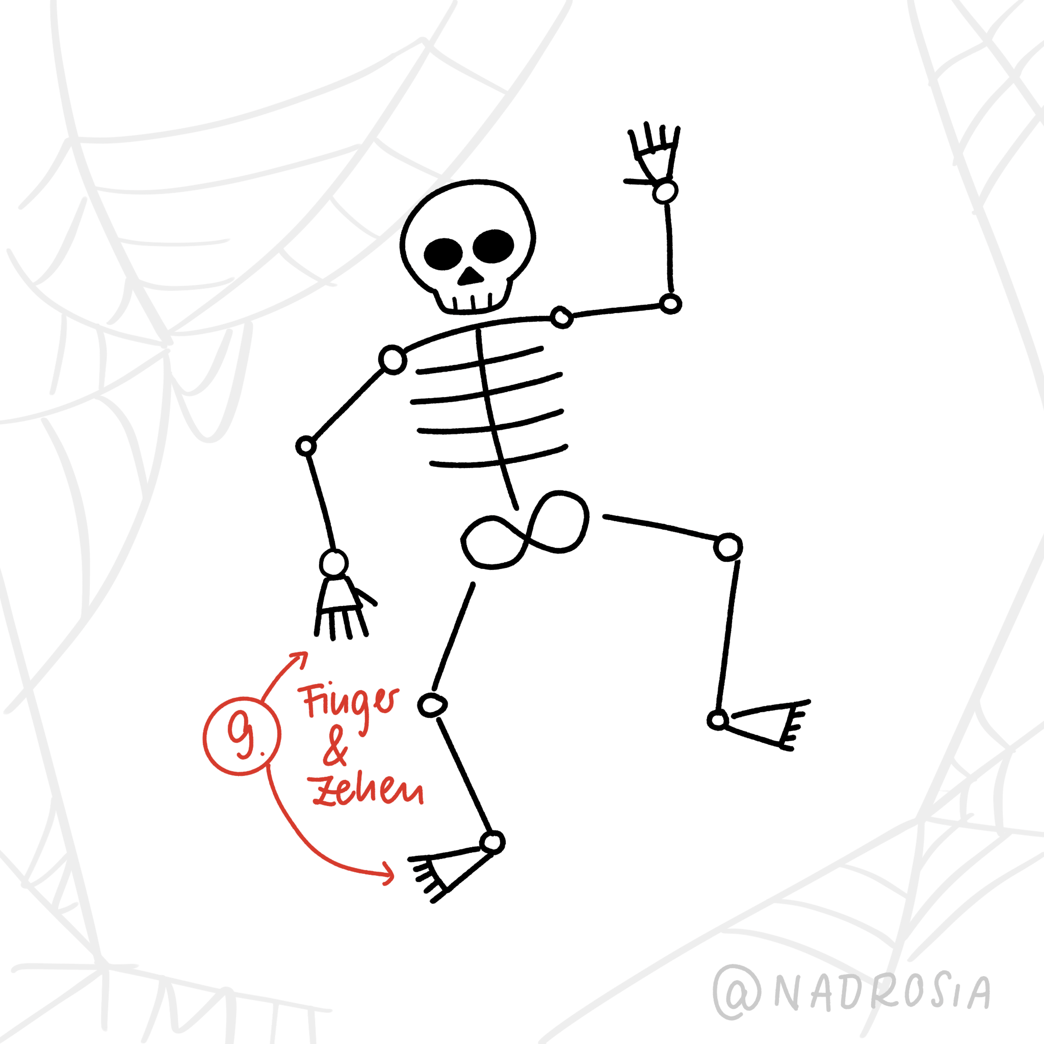 Ein Skelett zeichnen für Halloween