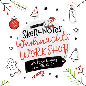 Sketchnotes Weihnachts Workshop mit weihnachtlichen Symbolen