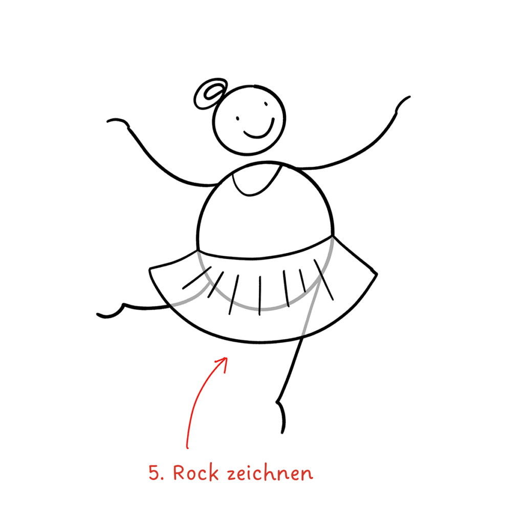 Eine Ballerina als Strichfigur zeichnen