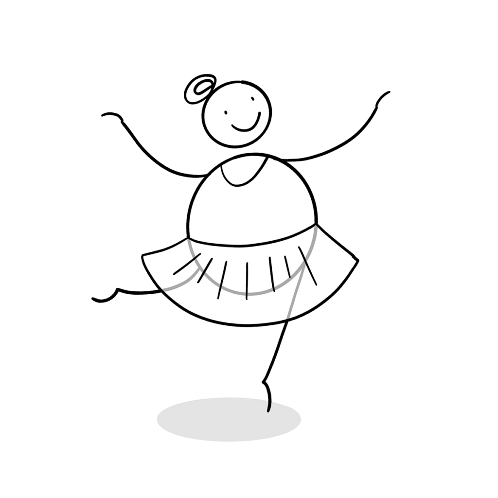 Eine Ballerina als Strichfigur zeichnen – So gehts - Sketchnote Love