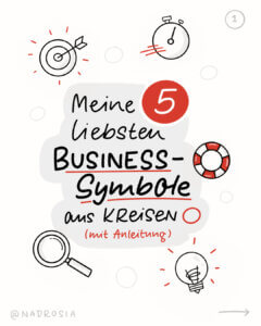 Lerne, wie du mit Kreisen 5 Business Symbole zeichnest, inkl. Anleitung.